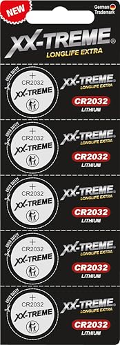 XX-Treme CR2032 - Pilas de botón (litio, 3 V, embalaje seguro para niños, para dispositivos Smart Home, llaves de coche y mucho más), alta calidad y mejor rendimiento