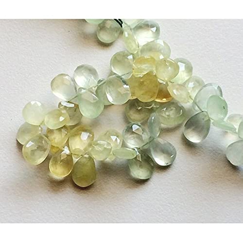 Prehnite pear beads briolette de 12,5mm pour collier en pierre naturelle