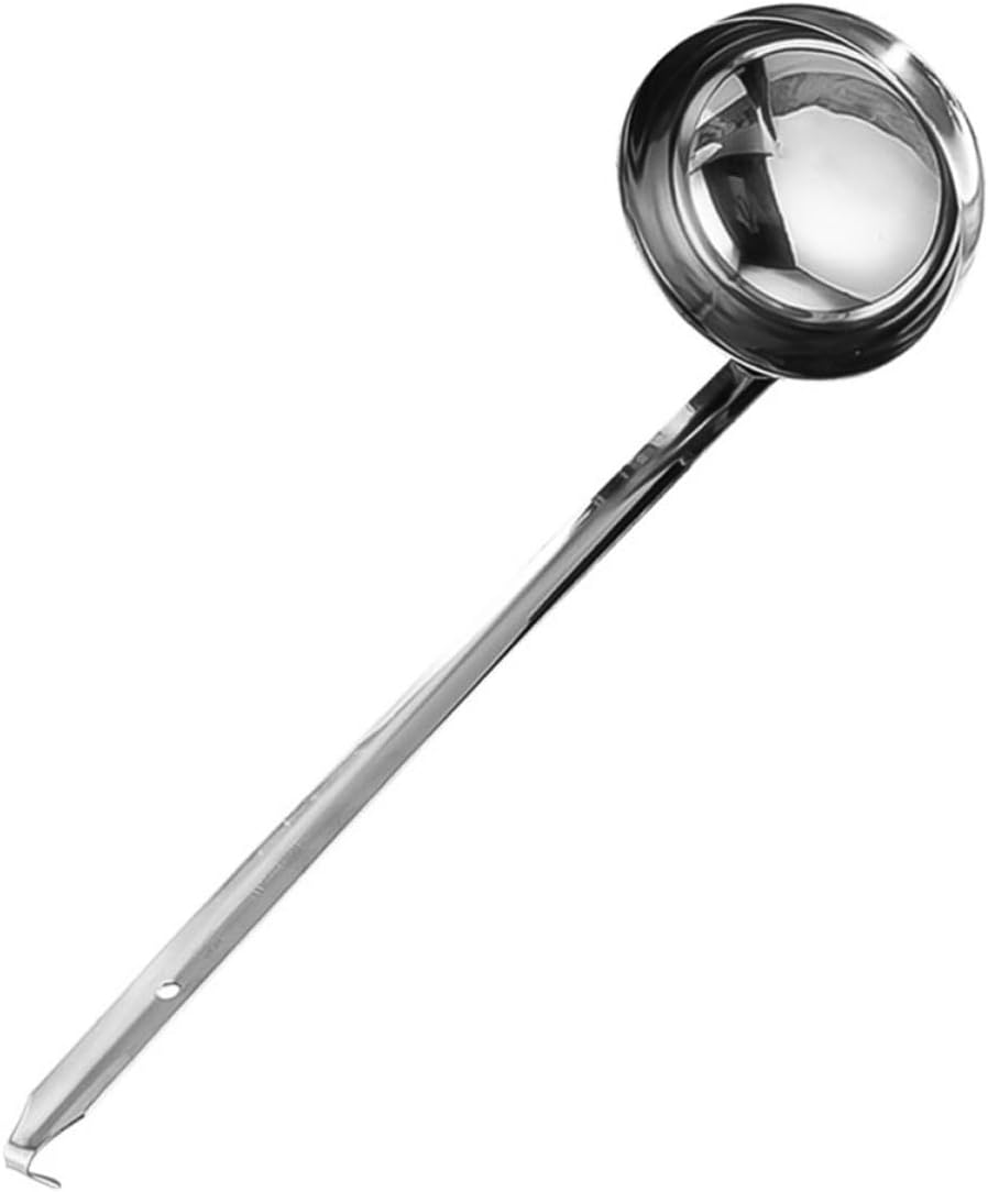 Kitchen Ounce Spoon Stainless Steel Long Handle with Pouring Hook
