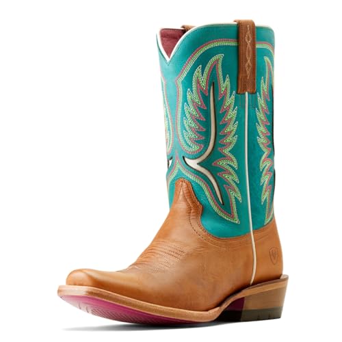 ARIAT Women's Futurity Colt Western Boot, Cenote Blue/Tan Patina, 8