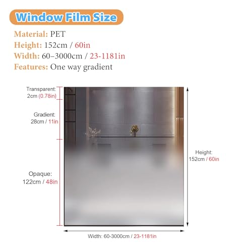 Película adhesiva para ventana esmerilada mate 40x60in miniatura 2