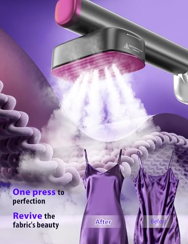 Image of Travel Steamer for Clothes with 180 ml Water Tanks,15s Fast Heat-up,24 g /min Strong Steam Performance, Portable Garment Steamer with Touch Control, Steam Iron(Mauve Grey)