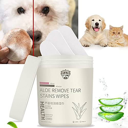 JIAWEIIY Toallitas para ojos de perro, toallitas para manchas de lágrimas de mascotas, toallitas para ojos de perro, quitamanchas de lágrimas, toallitas para manchas de lágrimas de mascotas (100) Cover