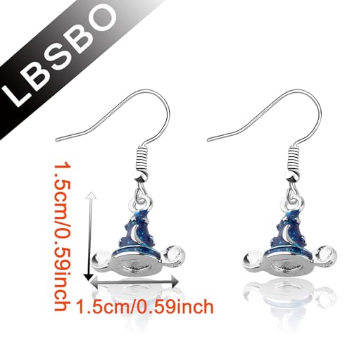 CENWA Magic Accessories Witchy Earrings Magic Blue Hat Drop Earrings Wizard Earrings Gift for Her2