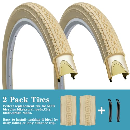 SIMEIQI 26x2.125 Cream Wall Tires