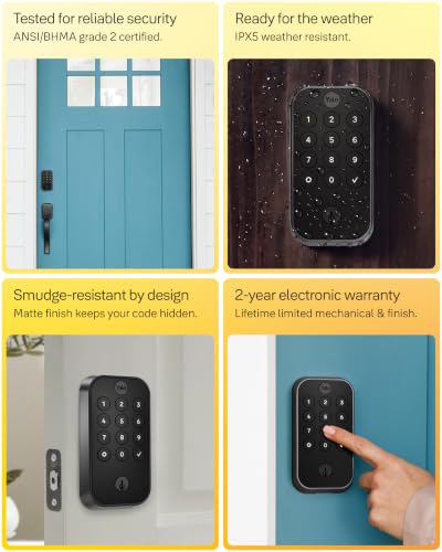 Image of Yale WiFi Smart Lock Deadbolt with Keypad, Keyless Entry, Lifetime Brass