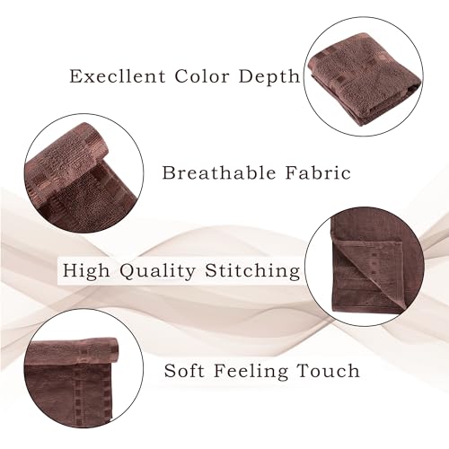 Image of Urbane Home Pack of 2 Cotton Hand /Face Towels for Men & Women | Easily Washable | Workout Gym Napkins for Men | Pocket Towel - Brown