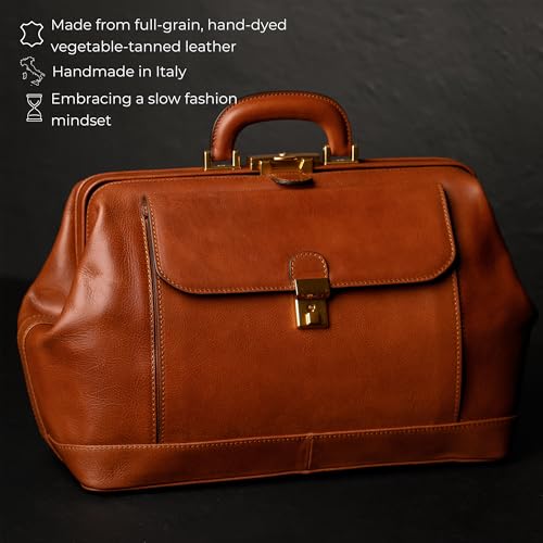 Image of Time Resistance Leather Doctor Bag - Top Handle Bag - Medical Briefcase - Gladstone Handbag
