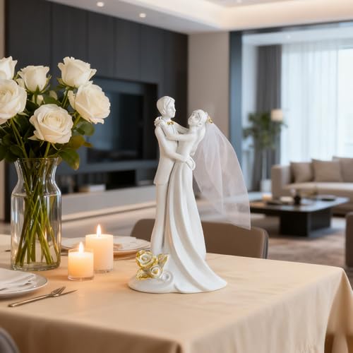 Estatua pareja de novios boda decorativa 7.28 pulgadas miniatura 5