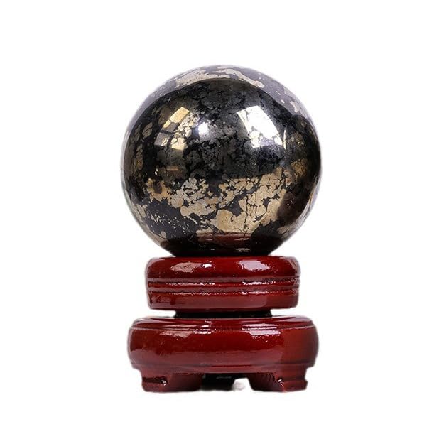 NIBHZ Złoty piryt żelazny kula polerowana naturalna musująca kostka z kamieni szlachetnych Druzy kryształ mineralna geoda klastra kula + stojak,60~70mm
