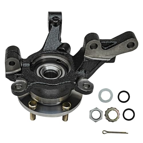 Image of Detroit Axle - Front 2pc Steering Knuckles for 2007-2012 Dodge Caliber, 2 Steering Knuckles & Wheel Bearing Hubs Assembly 2008 2009 2010 2011 Replacement
