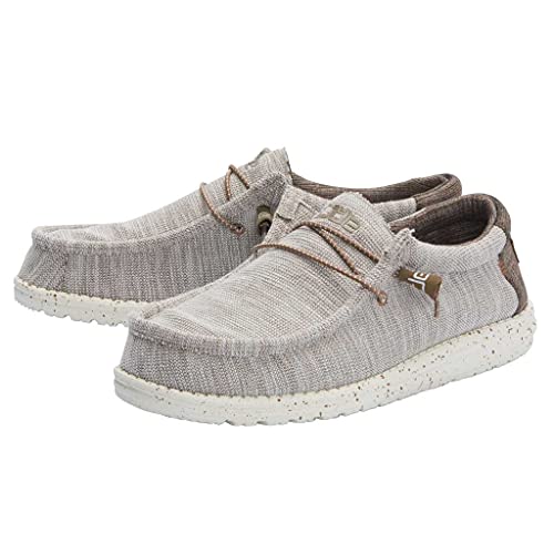 HEYDUDE HEYDUDE Men's Wally Stretch Limestone Size 9 | Men’s Shoes | Men's Lace Up Loafers | Comfortable & Light-Weight