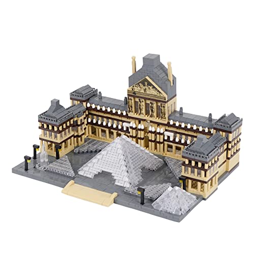 LULUFUN Louvre Building Block Set, World Famous Architecture Model Toys, Mini Blocks Kit para Aficionados, Regalo para Adultos y niños 3377pcs