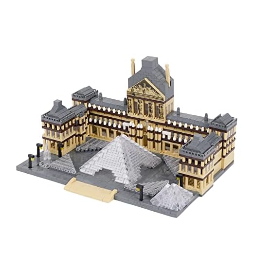 LULUFUN Louvre Building Block Set, World Famous Architecture Model Toys, Mini Blocks Kit para Aficionados, Regalo para Adultos y niños 3377pcs