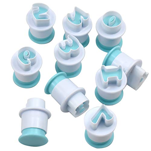 Number Cookie Cutters Number Cake Mould Fondant Number Molds of 0-9 Mini Plastic Biscuit Mould Press Icing Plunger for Cookies Dessert Cupcake Cake Biscuit Decorating in Birthday Anniversary Wedding - Image 4