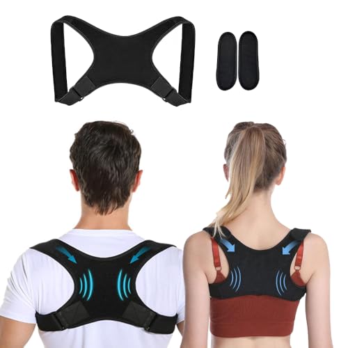 #VerdientProvisionen<br>Rücken Geradehalter Haltungskorrektur Rücken Herren Damen Rückenstützgürtel Verstellbare Atmungsaktive Haltungskorrektur Rücken Damen Vorbeugung Von Schmerzen Rückenstütze (Schwarz25051504)