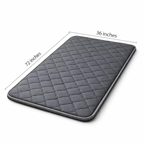 Image of Floor Mattress with Memory Foam for Extra Bedding | Lightweight Portable Rolling Mat for Travel Yoga Outdoor & Camping | Size: 72x36x0.8 Inch