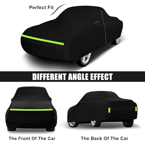 Image of Classic Car Cover Waterproof Compatible with 2003-2006 Chevy SSR, 210T Polyester with Inner Cotton Liner All Weather Car Covers with Zipper&Lock for Car Dust Snow Rain Hail Protection