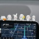 Bailtouk 6 Stück Kaninchen Auto Innenraum Deko, Mini Kaninchen Auto Dashboard Dekorationen, Kaninchen Autozubehör für Fahrzeugfenster, Zuhause, Büro und Garten