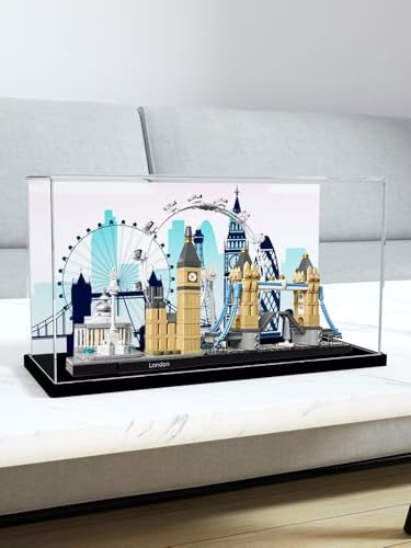 Welkin DC 3MM Display Case for Lego 21034 Architecture London Skyline Building Set,Dustproof Clear Display Case Compatible with Lego 21034(Not Include The Model)