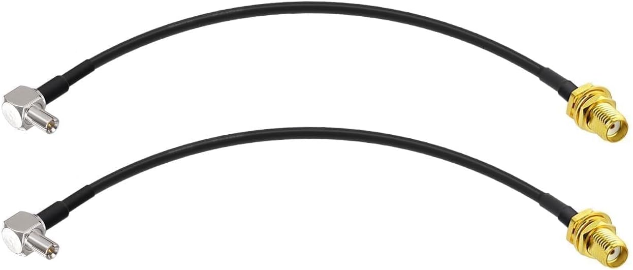 4G LTE Antenna Adapter Cable 15cm 6inch (2-Pack) SMA Female to TS9 Right Angle Cable Compatible with 4G LTE Mobile Hotspot MiFi Router Cellular Broadband Modem USB Modem Dongle Adapter