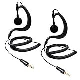 HYSHIKRA 1 Pin 3.5mm Klinke Headset 180° gemeinsamer Empfang Nur Walkie Talkie Ohrhörer Kompatibel mit Motorola Sepura Rexon Wouxun Kenwood Baofeng Quansheng Handfunkgeräte (G-Form, 2)