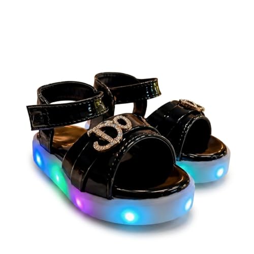 Girls LED Light-Up Sneakers, Party Shoes with Bow and Butterfly C...