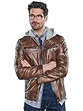  engbers Herren Lederjacke im used-Look, 31021, Braun in Größe 50