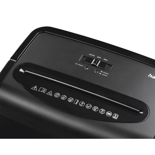 Hama Aktenvernichter Einzug Aktenvernichter professionell Home Office (Partikelschnitt, Schredder, elektrisch, 8 Blatt Papier, Kunststoff Schredder, 20 Liter Papierkorb, Sicherheitsstufe 5 DSGVO)