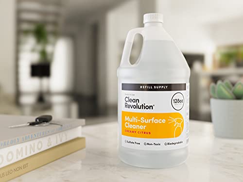 Image of Clean Revolution Multi Surface Cleaner Refill Supply, Non-Toxic, Eco-Friendly & Plant-Based, Ready to Use, Dreamy Citrus, 128 Fl Oz (1 Gallon)