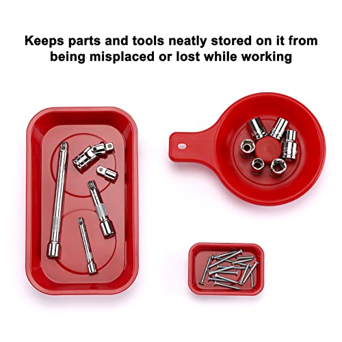 Mayouko 4 Pieces Magnetic Parts Tray Set With Magnetic Wristband, Magnetic Tool Trays With Handle #TOP4