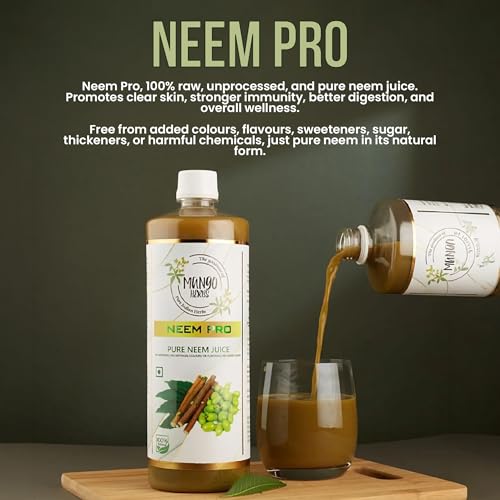 Image of Neem Pro | 100% Raw & Cold Pressed Neem Juice | Clear Skin, Liver Health, Immunity & Blood Sugar Support | 1Ltr