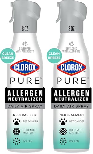 Image of Clorox PURE Allergen Neutralizer Daily Air Spray, Clean Breeze, 8 Ounces (Pack of 2)