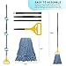 Commercial Mop for Floor Cleaning, 59'' Heavy Duty Industrial Mops with Long Handle, Cotton String Wet Mop for Garage, Office, Warehouse, Home, Workshop (2 Mops Head)