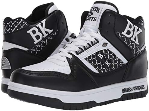 British Knights mens Kings Sl Classic Hi Top Fashion Sneaker, Black/White, 8.5 US | Image 6