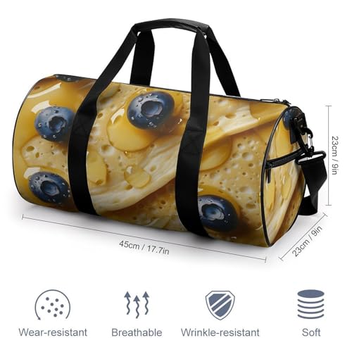 Blueberry Pancakes Gym Bag Lightweight Carry On Duffel Bag Athletic Sports Travel Bag Weekender Bag for Men Women2