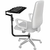 VIVO Office Chair Mounted 26 x 12 Inch Keyboard and Mouse Tray, Ergonomic Tilt, Full Motion 360 Degree Rotation, Black, MOUNT-KB18CP