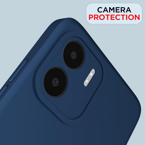 Image of Outlouders Back Cover for Redmi A1 / Redmi A2 | Camera Protection | Durable Soft Matte Silicone Bumper Case (Blue)