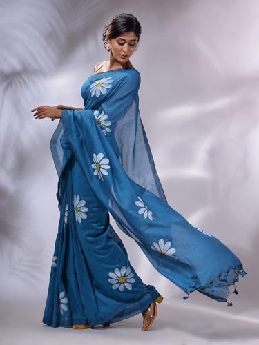 Image of Yashika Women's Georgette Floral Printed Saree With Unstitched Blouse Piece |saree for Women | New Sari | Saree