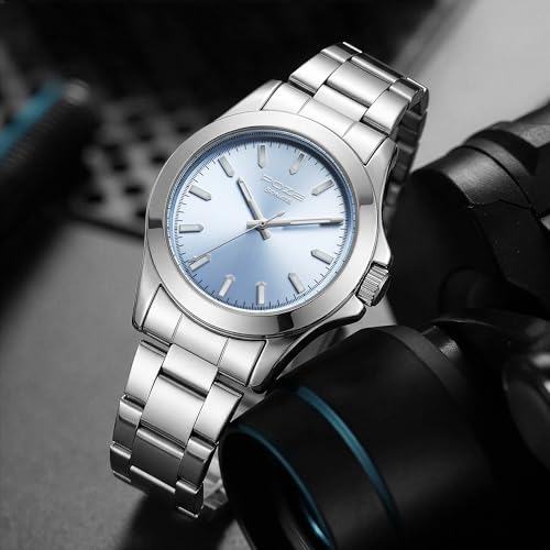 Image of Sonata Poze 8 Quartz Analog with Lt. Blue Dial IPS Stainless Steel Strap Watch for Men - SP70105SM01W