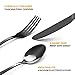 Black Silverware Set, HOBO 24-Piece Stainless Steel Flatware Set With Titanium Black Plated, Black Color Flatware Set, Silverware, Cutlery Set Service For 6