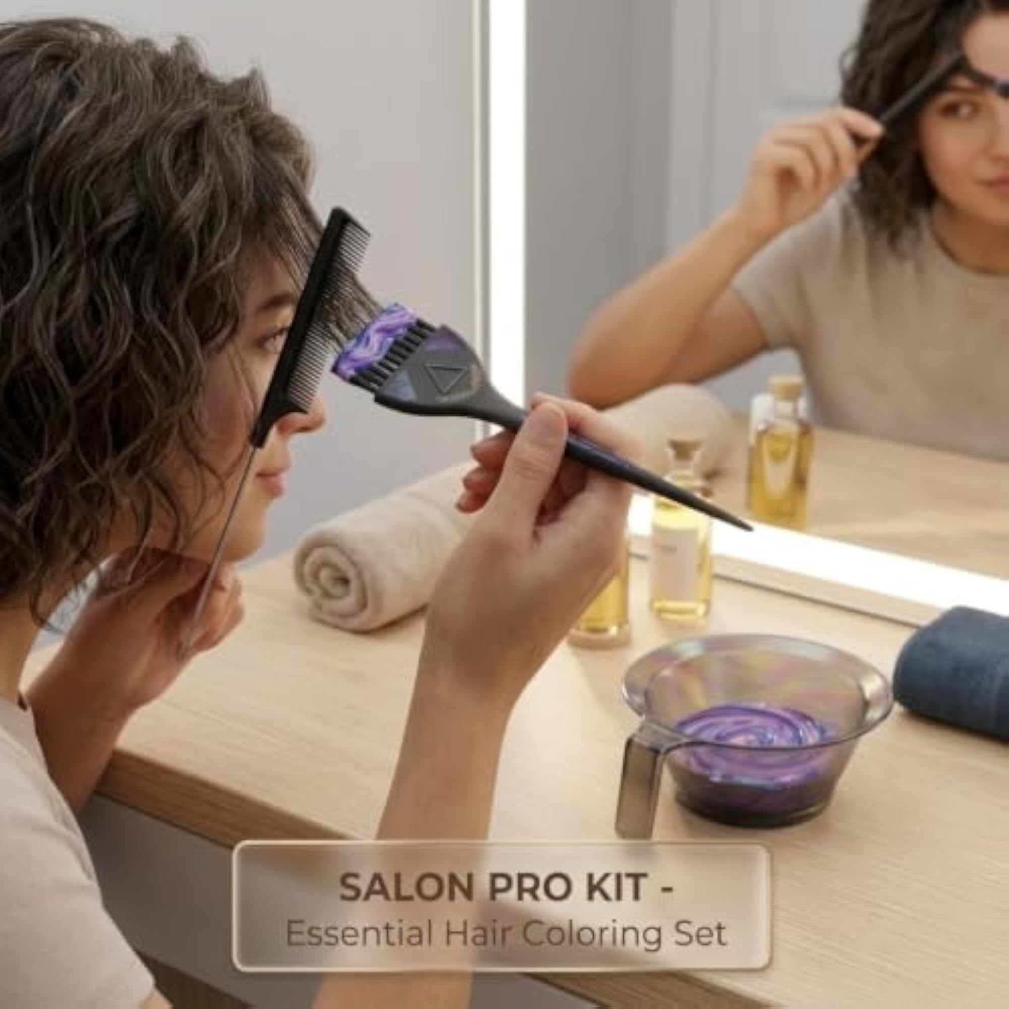 3-Piece Hair Coloring Brush and Mixing Bowl Kit
