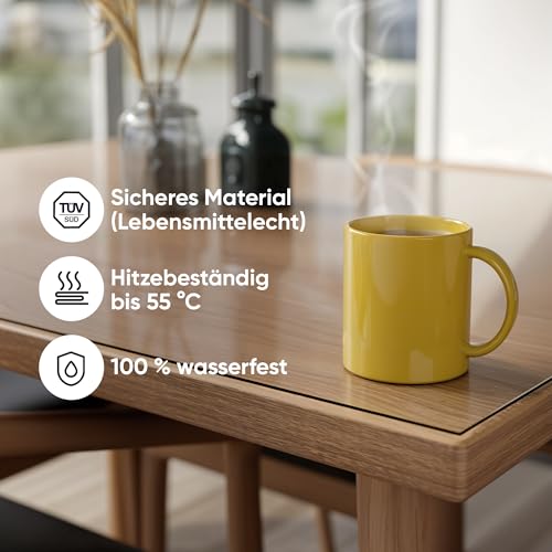 Protection de table premium transparente aux bords biseautés 2 mm - 7