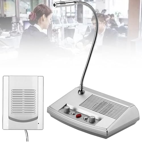 Sistema de intercomunicación de doble vía con micrófono inalámbrico y control de volumen, altavoz fuerte para una comunicación segura en bancos, hospitales, tiendas y oficinas