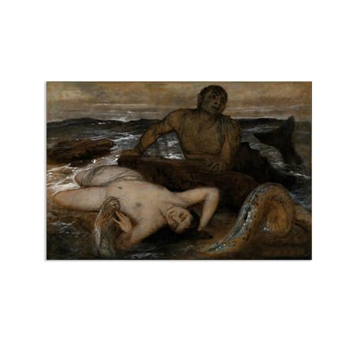 Tableau sur toile Triton et Néréide décoration murale salon et bureau 90x60