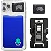 Gecko Adhesive Phone Wallet, a Stick On Stretchy Lycra Card holder Universally fits most Cell Phones & Cases. Extra Tall Pocket Completely Covers Credit Cards & Cash - Designed in Navy for Earth