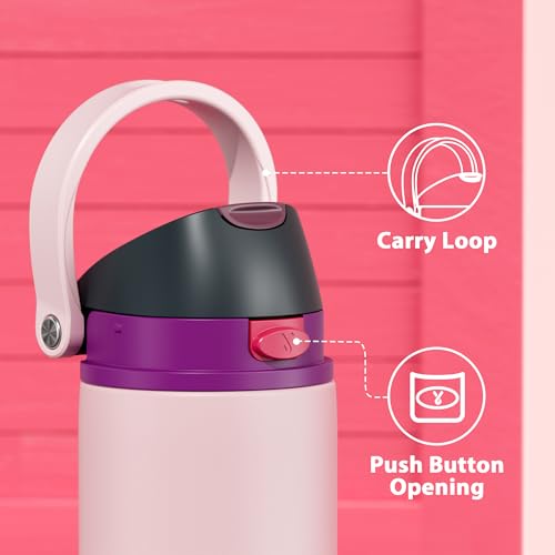 Image of 24 oz Insulated Water Bottle for Sports: Meoky Stainless Steel Water Bottle with Straw and Spout Lid - Leak Proof, Cold for 24 Hours, Fits in Car Cup Holder, BPA-Free for Women Travel, Dreamy Field