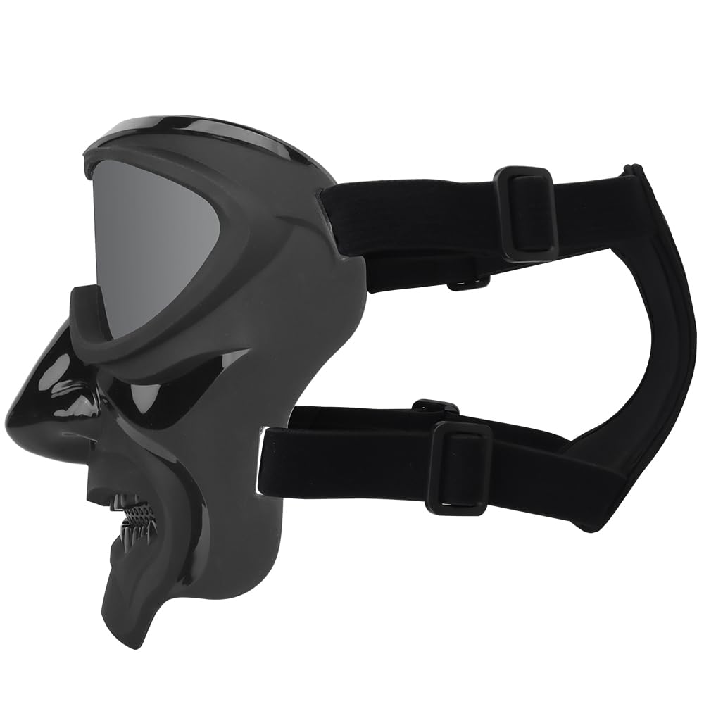Maschera tattica integrale, lente grigia, traspirante, per softair, paintball, per tiro a segno, caccia e feste in costume di Halloween