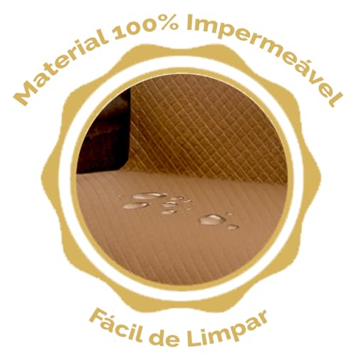 Capa Protetora para Sofá PET em Couro Sintético Imperméavel (Caramelo)