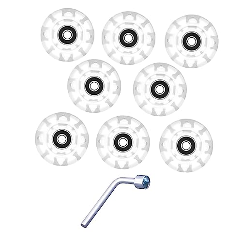 TOYANDONA 1Set Glowing Roller Skating Wheels Double Row Light Up Skates Accessories Durable PU Material for Use for Adults Asphalt